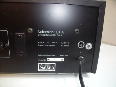 Vintage Nakamichi LX-3 Cassette 2 Head Tape Deck Tested/Works | eBay