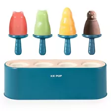 Popsicle Mold Set 4 Pieces Homemade Silicone Popsicle Maker Easy Release Ice ...