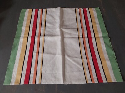 Vintage Linen Dish Hand Towel Kitchen Bread Cover Stripes 17.5x31
