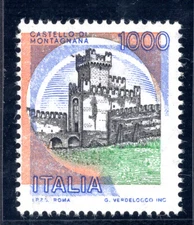 Castelli Lire 1,000 - Moved Print Variety