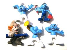Lot of 5 Peyo McDonalds Happy Meal Toys Smurf Figures