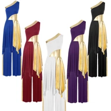 Women Dancewear Christian Irregular Hem Dress And Wide-Leg Pant Cristiana Dance