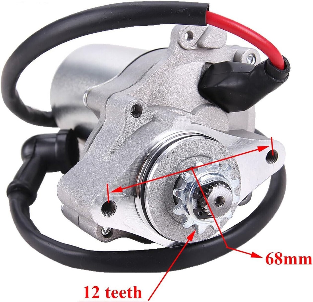 Electric Starter Motor For 90cc & 110cc Chinese ATVs, Go-Karts, Buggies (Roketa, TaoTao, Kazuma, JCL)