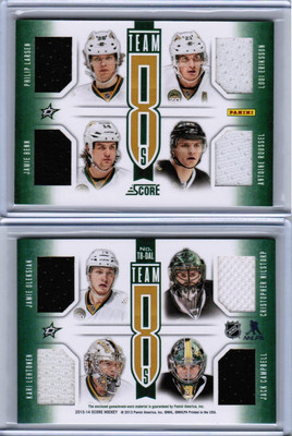 13/14 SCORE BENN LARSEN ERIKSSON ROUSSEL LEHTONEN ++ TEAM 8s JERSEY DALLAS STARS