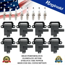 8*New Ignition Coil & 8*Spark Plugs For 1998-2005 Chevy GMC LS1 D580 C1144 UF192