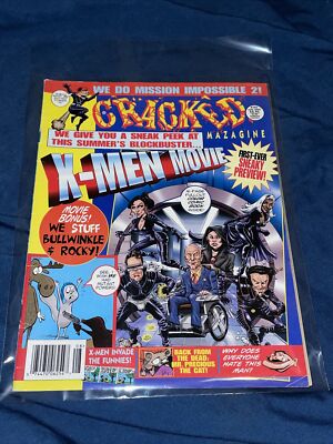 Vtg Cracked Magazine #346 Aug 2000 X-Men Movie Cover Parody Funny
