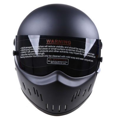 Motorbike Street Helmet Bandit Motorcycle Karting Full Face Fiberglass  Black DOT