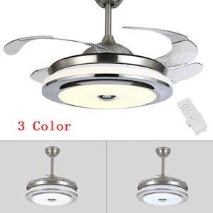 42 36 Retractable Ceiling Fan Light 3 Color Lamp Dimmable Led