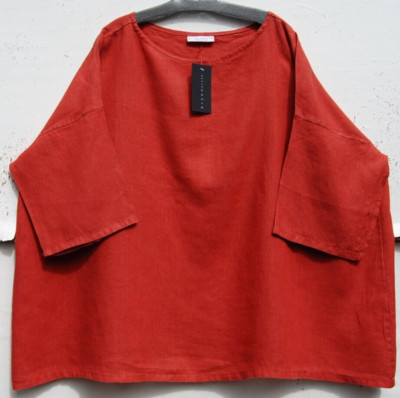 NWT Bryn Walker RAMBUTAN BEX TUNIC TOP Linen 29'' Long Oversize 1X Bust 64''