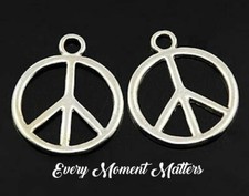 10 x Tibetan Silver PEACE SIGN 3D 18mm Charms Pendant