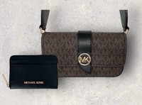 Michael Kors Mk Tasche GeldböRse Portmonee Jet Set Greenwich Braun Schwarz Neu