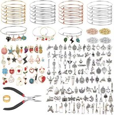 Bangle Bracelets Making Kit 317 Pcs Charm Bracelet Making Kit with Expandable Ba