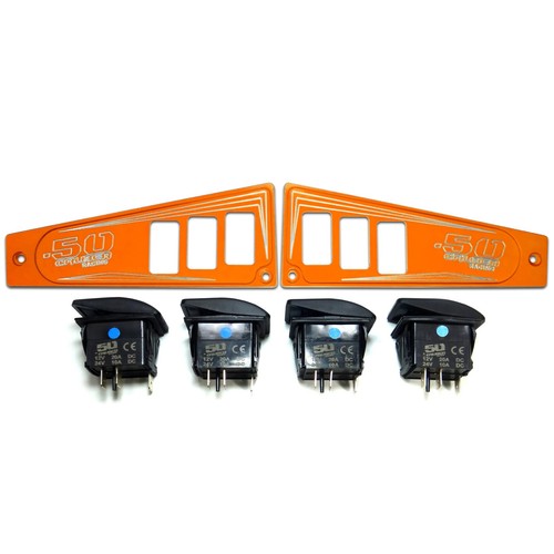 Polaris RZR Ride Command Side Dash Panels, Switch Combo - Orange Madness - Picture 2 of 10