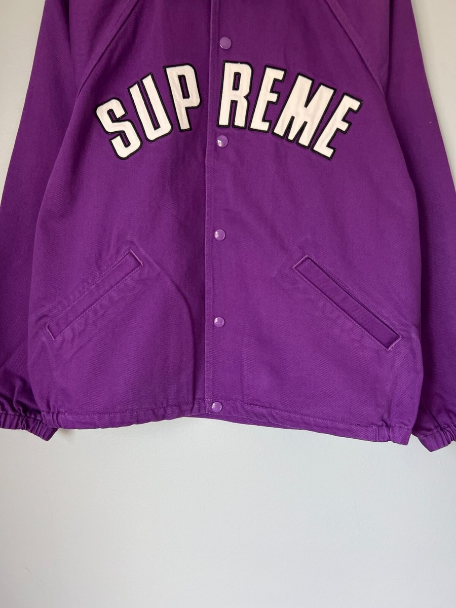 Supreme Arc Logo Denim Coaches Jacket - Size Small - Purple Supreme Arc Logo Denim Coaches Jacket - Size Small - Purple