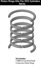 Miller Fluid Power 2-1/2" HV2-KB300-250 (Nitrile) Piston Ring Seal Kit New
