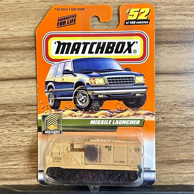 日本未発売　Matchbox Launchers Base 2000 ミニカー Matchbox #52 Missile Launcher With MB 2000 Logo On Top Tan New On