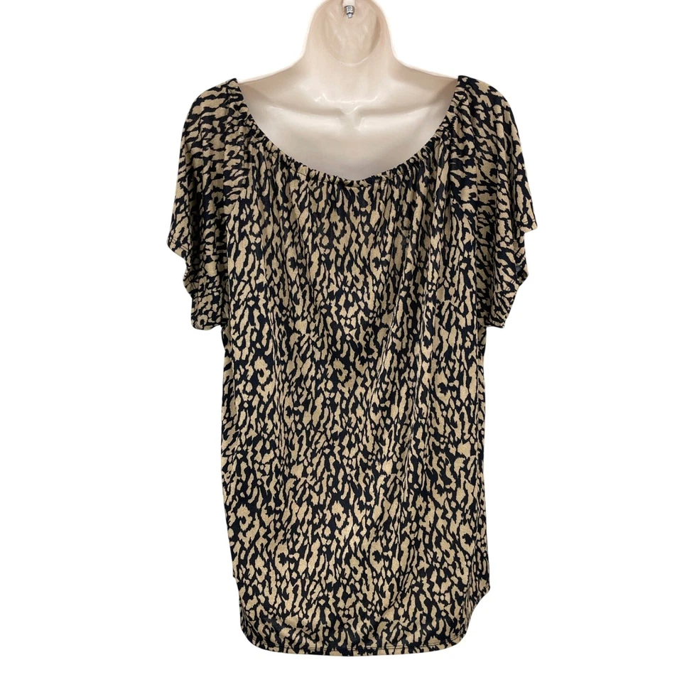 Blusa Jaclyn Smith Animal Boho Dinero Antiguo Carrera Oficina Ligera Plus Top XXL Foto 2 de 4