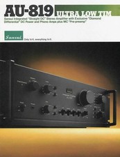 Escaneo de alta resolución del folleto raro para amplificador monstruo Sansui AU-819 de colección
