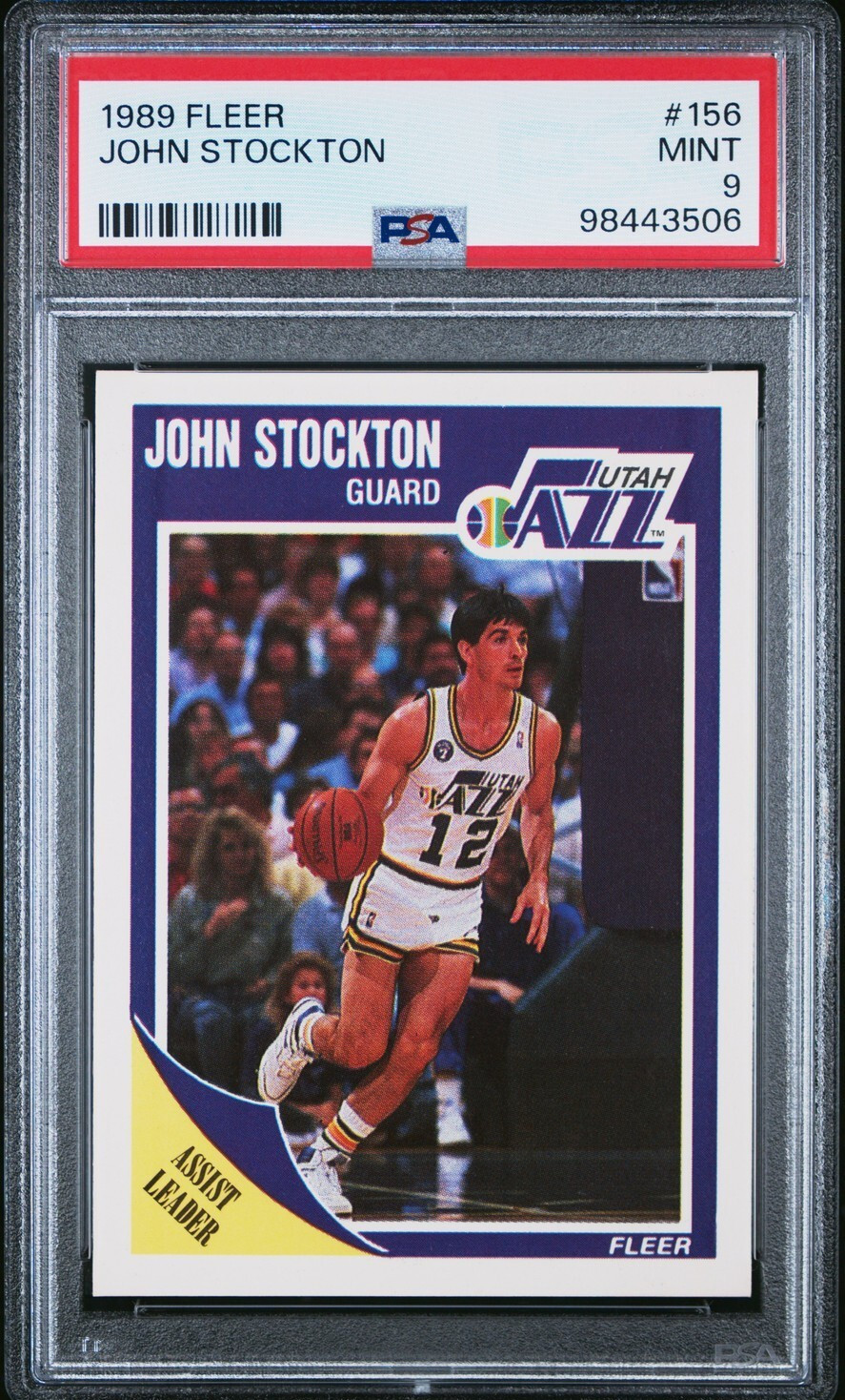 1989 FLEER #156 JOHN STOCKTON JAZZ PSA 9 *MINT*