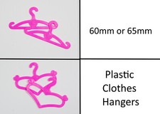 Clothes Hangers for Dolls Clothes - Pink Plastic - Size Choice