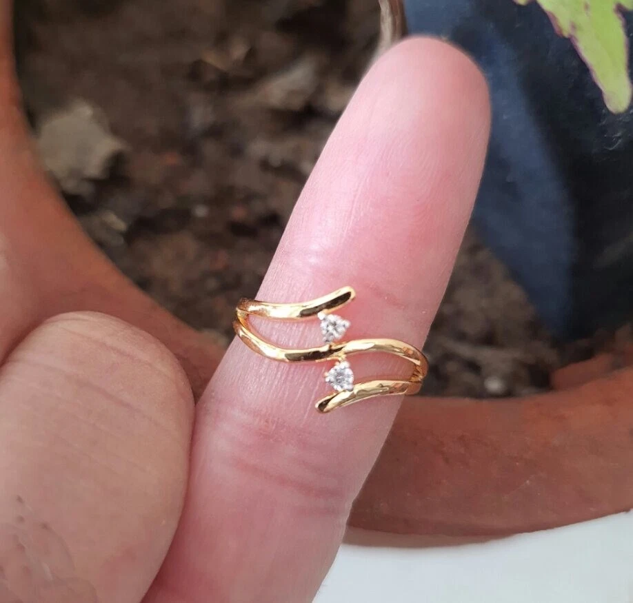 Handmade 14K Solid Gold Diamond Engagement Ring Band Dainty Ring For Women. - Image 3 of 4