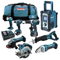 12Tlg. Makita 18V Li-Ion Profi Akku Werkzeug Set DJS161 Rmj Blechschere Rtj Y1J