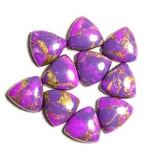  WHOLESALE PURPLE COPPER TURQUOISE CABOCHON TRILLION SHAPE LOOSE GEMSTONE