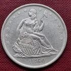 1860 O Seated Liberty Half Dollar 50c UNC Uncirculated Details Eye Appeal #60943