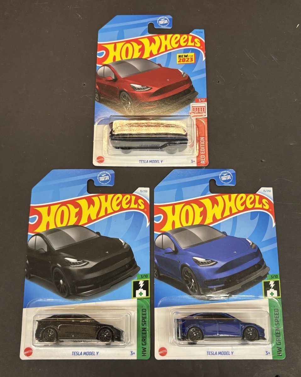 CARTE COURTE TESLA Model Y White Hot Wheels HW Green Speed 2023 HKG28