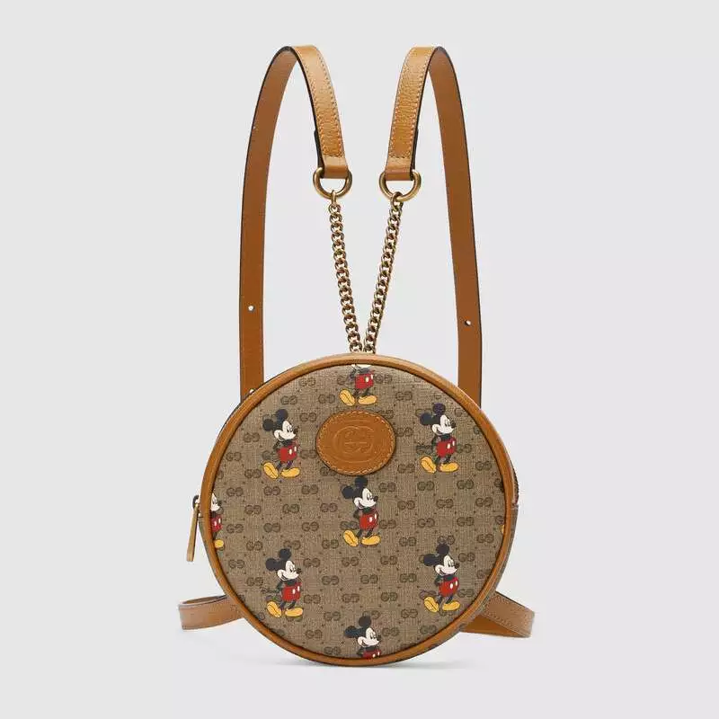 Gucci x Disney Brown GG Coated Canvas Mickey Mouse Mini Backpack