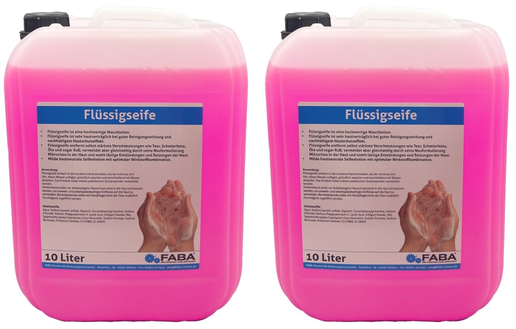 20 L Flüssigseife, Handseife, Seife, Seife für Seifenspender 2 x 10 L