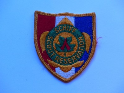Used Vintage Schiff Scout Reservation Boy Scout BSA Shield Shaped Patch