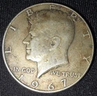 1967 Kennedy Half Dollar 40% Silver Coin Circulated US Vintage 50C