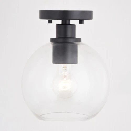 Vaxcel Lighting C0304 Marshall 8"W Semi-Flush Globe Ceiling - Black - Picture 3 of 12