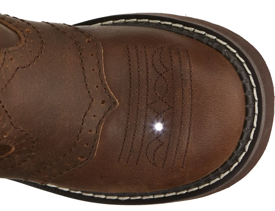 Botas de Vaquero Justin Gypsy Redondas Marrón Glitzi Niños Cuero Foto 4 de 4