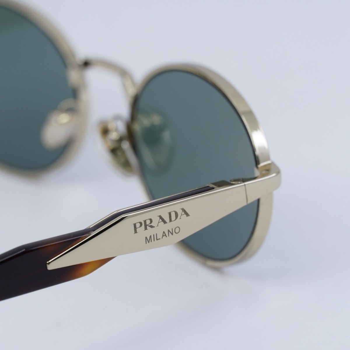 PRADA PR65ZS ZVN70L Pale Gold/Dark Green 55-20-140 Sunglasses New