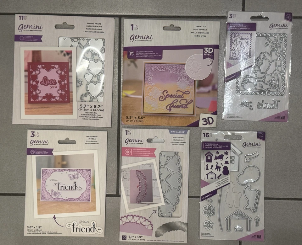 Lot 17 CRAFTERS COMPANION Dies Stamps Folders Papercraft + 11 Bonus for 28 Total - Image 3 of 4