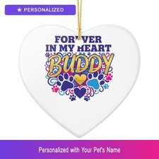 Custom Pet Memorial Ornament Personalized Heart Shaped Pet Lover Gift