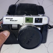 Petri Racer Rangefinder Camera 45mm f/2.8 Lens Original Case Silver Black