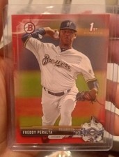 Freddy Peralta 2017 Bowman Paper 1st Red RC #BP22 /5