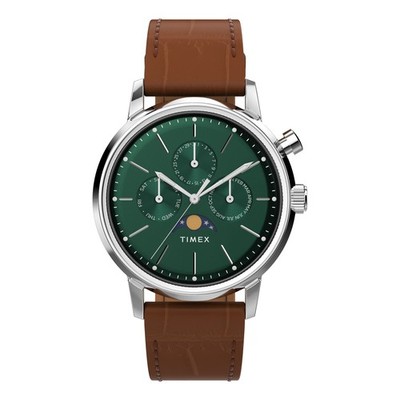 Timex Marlin Mondphase 40 mm Uhr mit Lederarmband TW2W51000