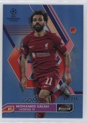 2022 Finest UEFA Club Competitions Sky Blue Refractor /275 Mohamed Salah #45 0c6
