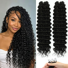 Miracle Knots Curly Feather Crochet Hair Human Hair Feel 16 Inch 100 Strands 1B