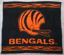 Cincinnati Bengals Blanket VTG Biederlack Fleece Armchair Throw Stadium Lap USA