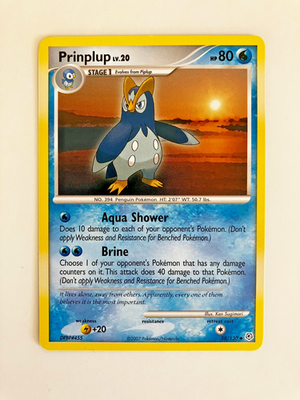2007 Uncommon Prinplup Pokemon Card 58/130 - Water Type