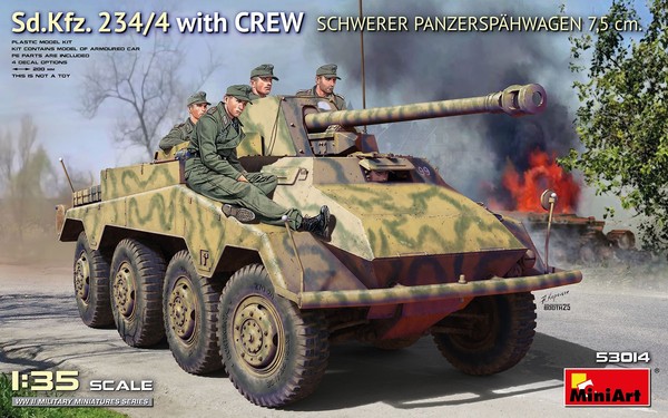 Sd.Kfz. 234/4 Schwerer PanzerspäHwagen 7,5 Cm. With Crew 1:3 5 Plastic Modell-image