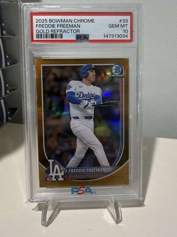 2025 Bowman Chrome FREDDIE FREEMAN #33 True GOLD Refractor/50 - PSA 10 GEM Mint