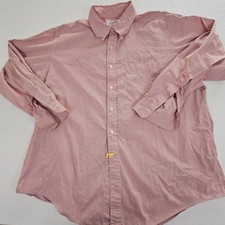 Brooks Brothers Mens Red White Stripe Button Down Shirt 18-35 Made in USA Cotton