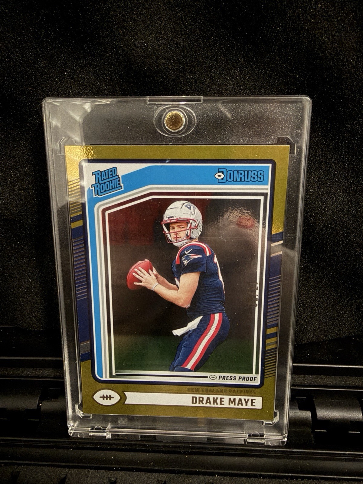 2024 Panini Donruss Rated Rookie Drake Maye #379 Gold Press Proof /50 (RC)