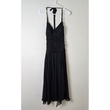 Davids Bridal Dress Black Halter Womans 6